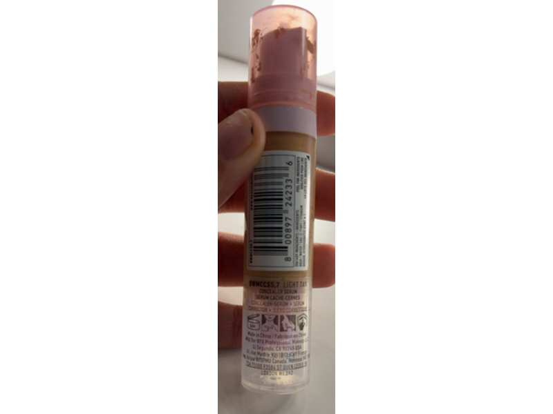 Nyx Professional Makeup Bare With Me Concealer Serum, 5.7 Light Tan, 0.32 fl oz/9.6 mL