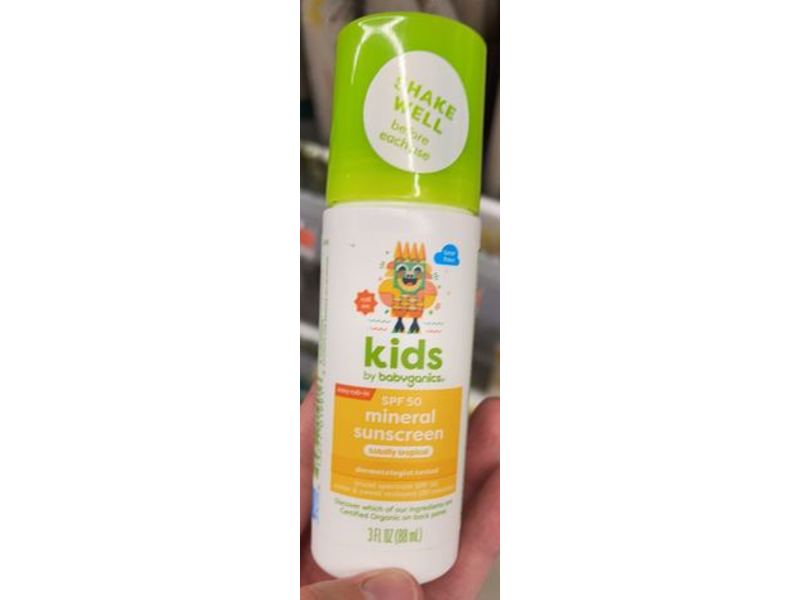 Babyganics Kids Mineral Sunscreen Roller Ball, SPF 50, 3 fl oz/88 mL, 2 Pack