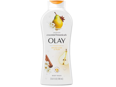Olay Essential Botanicals Body Wash, Spiced Chai & Pear, 23.6 fl oz/700 mL