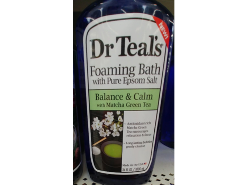 Dr. Teal's Foaming Bath Salt, Matcha Green Tea, 34 fl oz/1000 mL