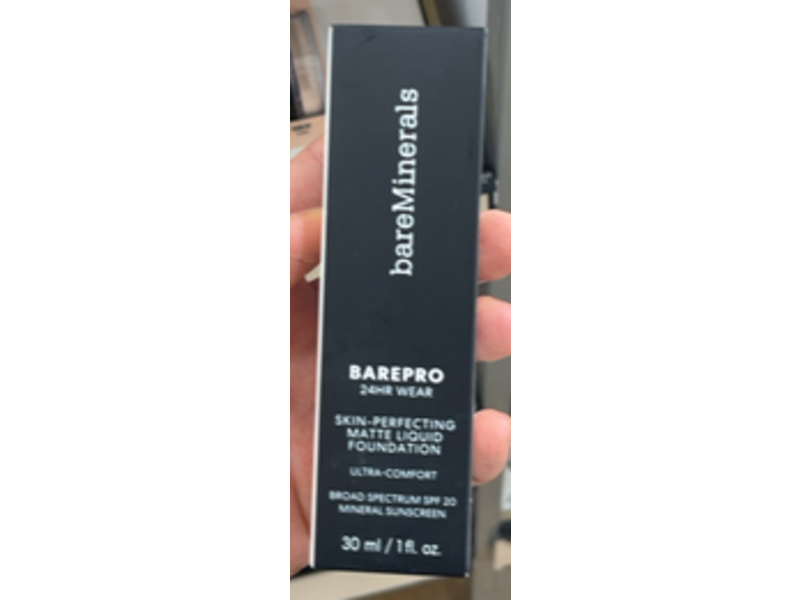bareMinerals Barepro Skin Perfecting Matte Liquid Foundation, SPF 20, Light 22 Warm, 1 fl oz/30 mL