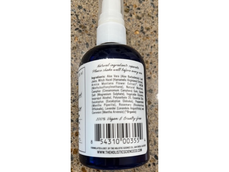 The Holistic Science Company Muscle Spray, Arnica + Msm, 4 oz/118 mL