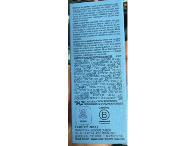 Comfort Zone Hydramemory Depuff Eye Cream, Hydra & Glow, 0.5 fl oz/15 mL