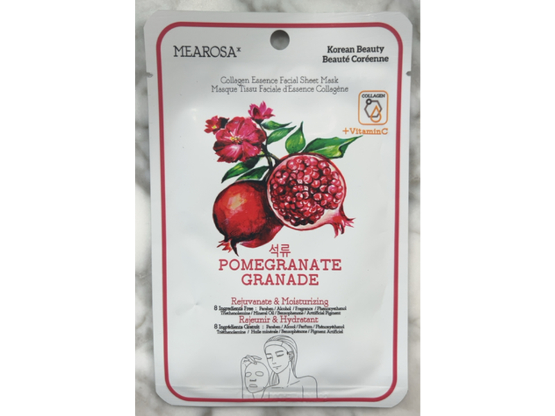 Mearosa Collagen Essence Facial Sheet Mask, Pomegranate