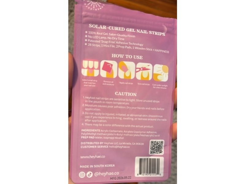 Heyhae Sun Cured, Hey She's Magnetic Nails, 28 Count