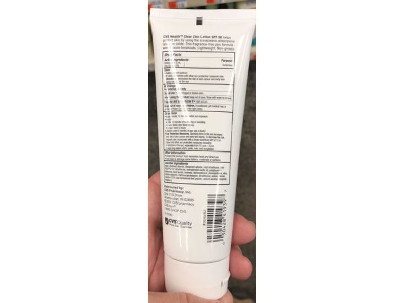 CVS Health Clear Zinc Lotion, SPF 50, 4 fl oz (118 mL)