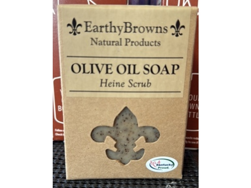Earthy Browns Olive Oil Soap, Heine Scrub, 6 oz