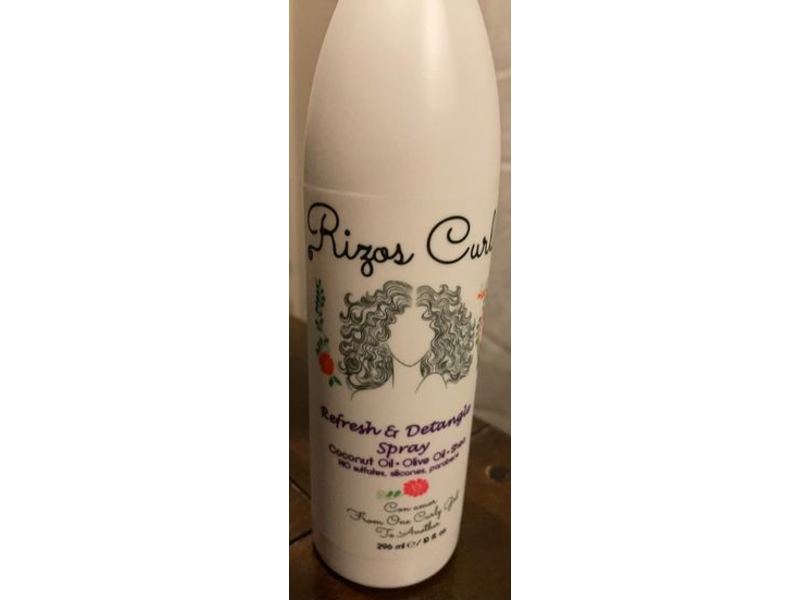 Rizos Curls Refresh & Detangle Spray, Coconut Oil, Olive Oil, Shea, 10 fl oz/296 mL