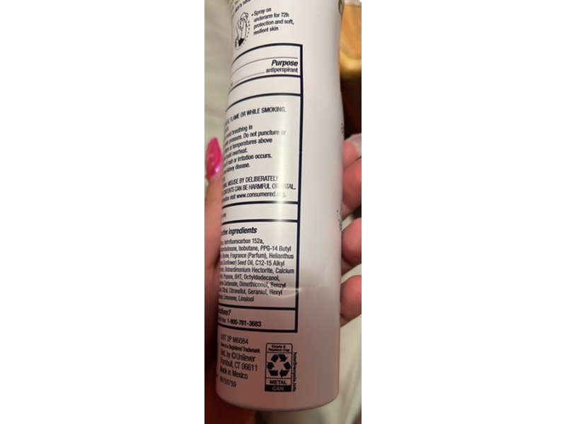 Dove Antiperspirant Deodorant Dry Spray, Coconut Water & Lime, 3.8 fl oz/107 g, Pac Of 3