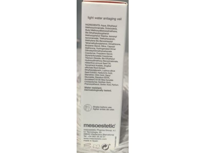 Mesoestetic Mesoprotech Light Water Antiaging Veil, SPF 50+, 1.69 fl oz/50 ml