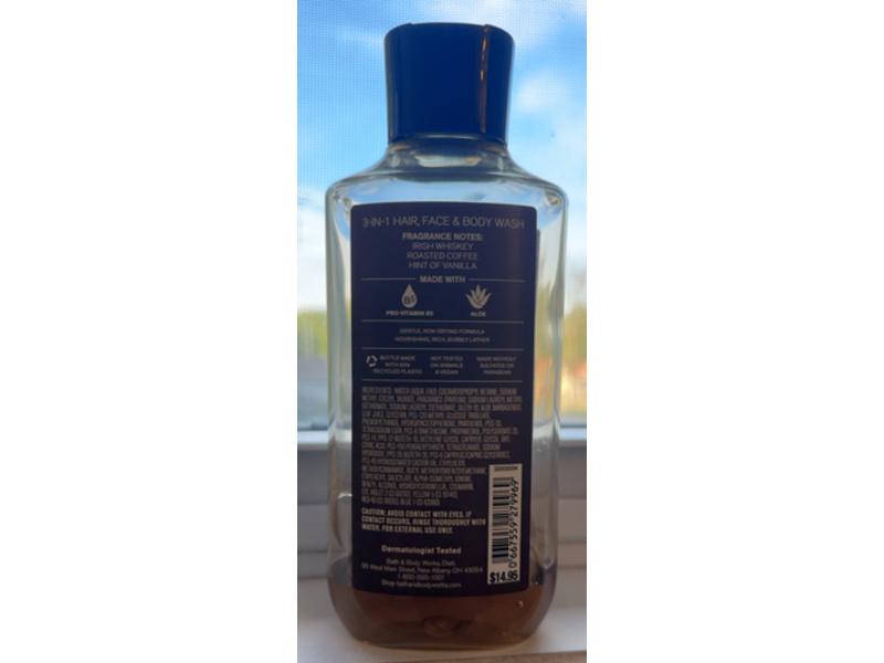 Bath & Body Works Coffee & Whiskey 3 In 1 Hair, Face & Body Wash, Pro Vitamin B5 + Aloe, 10 fl oz/295 mL