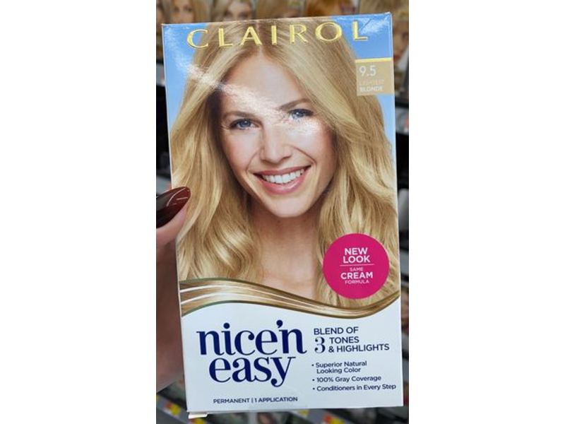 Clairol Nice'n Easy Blend Of 3 Tones & Highlights, 9.5 Lightest Blonde, 1 Application