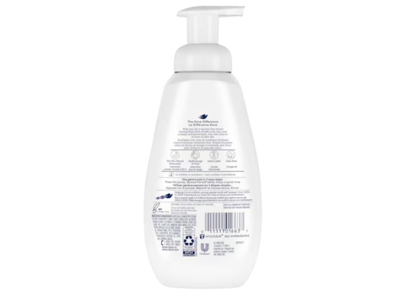 Dove Foaming Bodywash Glowing, Mango Butter, 13.5 fl oz/400 mL