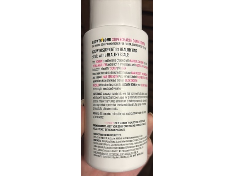 Growth Bomb Supercharge Conditioner, 8.45 fl oz/250 mL