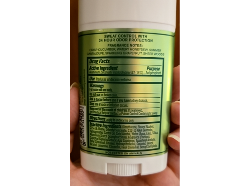 Bath & Body Works Antiperspirant Deodorant, Cucumber Melon, 2.7 oz/77 g