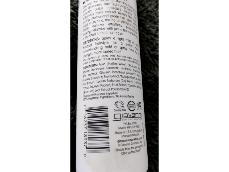 Giovanni Styling & Finishing Hair Texturizing Spray, 7 fl oz/207 mL