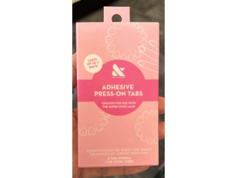 Olive & June Super Stick Mani Adhesive Press On Tabs, 128 Tabs