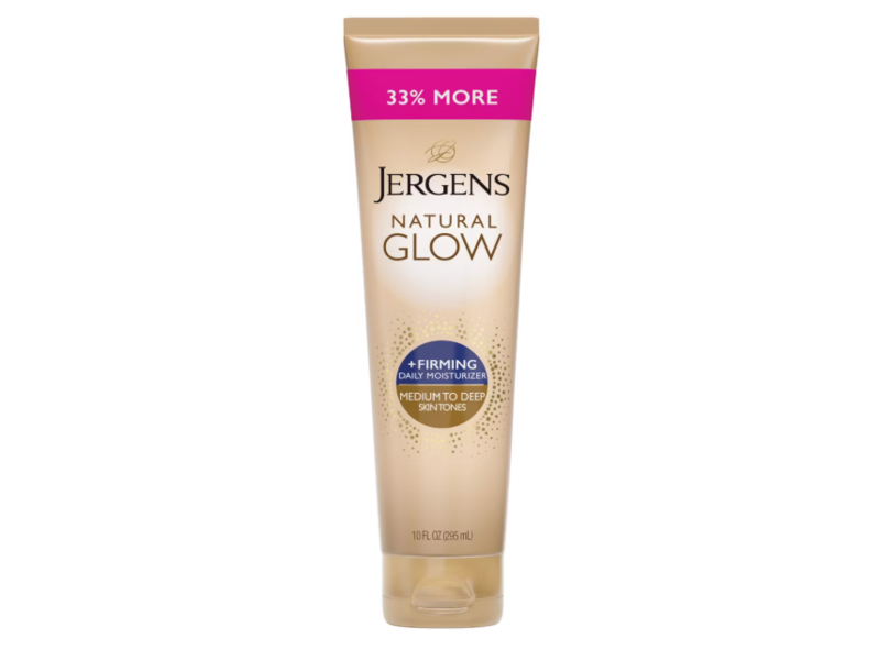 Jergens Natural Glow + Firming Daily Moisturizer, Medium To Deep, 10 fl oz/295 mL
