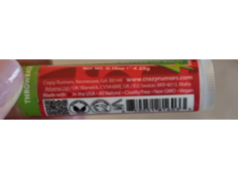 Crazy Rumors Throwback 90's Edition Lip Balm, Kiwi Strawberry, 0.15 oz/4.25 g