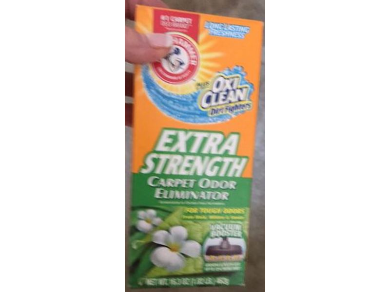 Arm & Hammer Plus Oxiclean Carpet Odor Eliminator, Extra Strength, 16.3 oz/462 g, Pack Of 6
