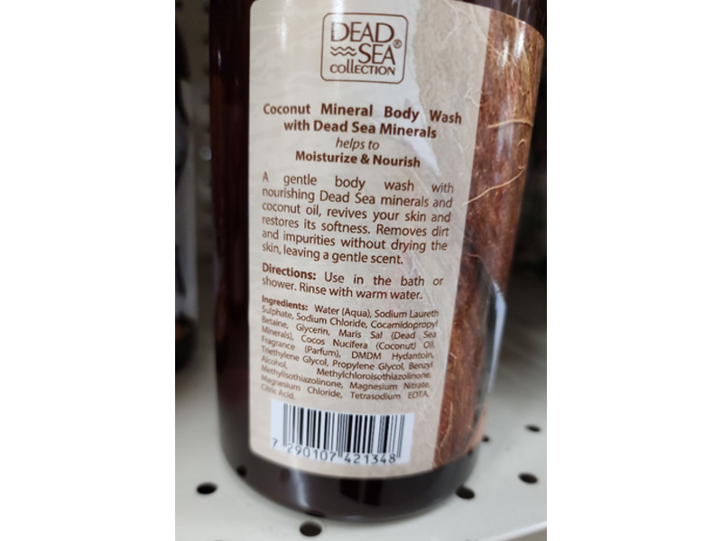 Dead Sea Collection Coconut Moisturizes & Nourishes Body Wash, Natural Dead Sea Minerals & Coconut Oil, 33.8 fl oz/1000 mL