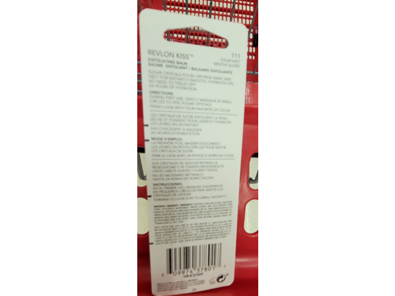 Revlon Kiss Sugar Scrub + Hydration Exfoliating Lip Balm, Sugar Mint, 2.6 g