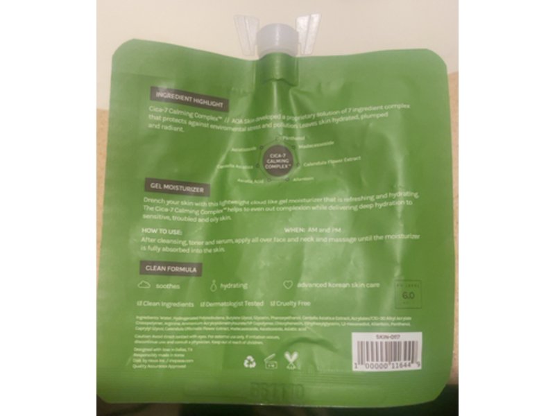 Aoa Studio Cica-7 Calming Complex Gel, 0.68 fl oz/20 mL