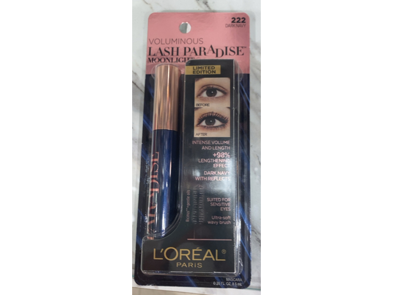 L'Oreal Paris Voluminous Lash Paradise Moon Light Mascara, 222 Dark Navy, 0.28 fl oz/8.5 mL
