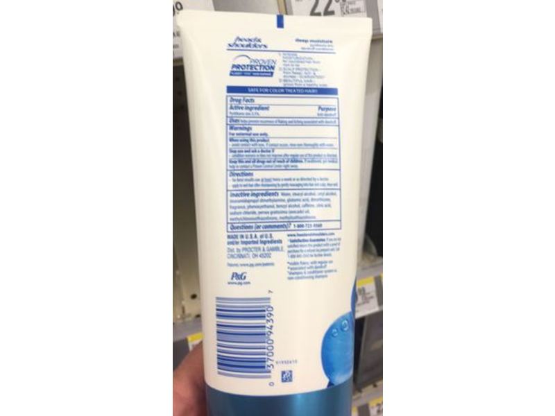 Head & Shoulders Deep Moisture Dandruff Conditioner, Avocado Oil, 10.6 fl oz/315 mL