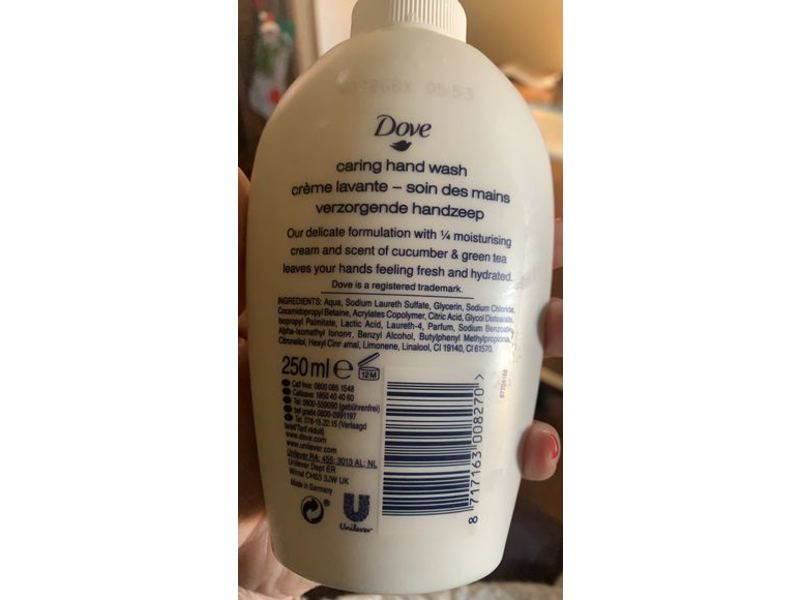 Dove Caring Hand Wash, Cucumber & Green Tea Scent, 8.45 oz/250 mL, Pack Of 2