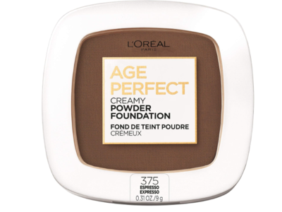 L'Oreal Paris Age Perfect Creamy Powder Foundation, 375 Expresso, 0.31 oz/9 g