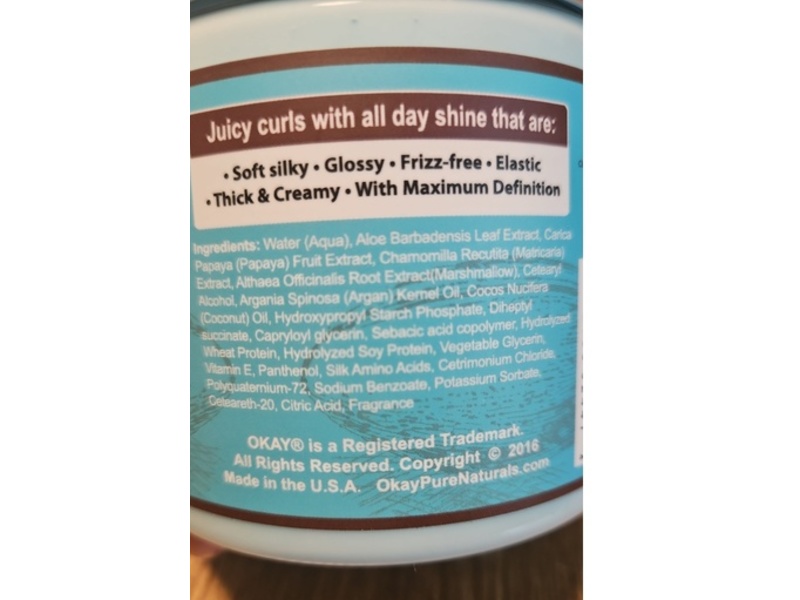 Okay Argan Curl Defining Styling & Curl Enhancer, Hair Souffle, 17 oz/482 g