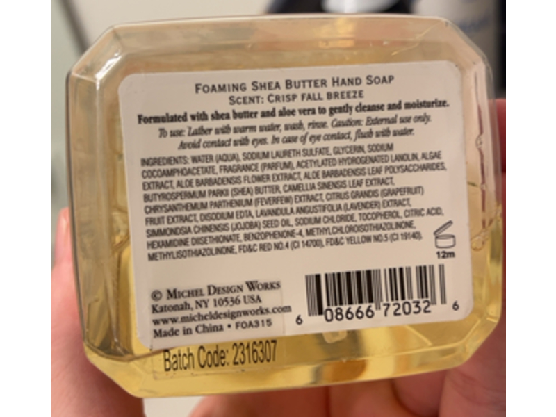 Michel Design Works Foaming Shea Butter Hand Soap, Fall Symphony, 17.8 fl oz/530 mL