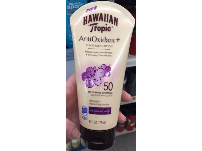 Hawaiian Tropic Antioxidant Sunscreen Lotion, Green Tea Extract, SPF 50, 6 fl oz