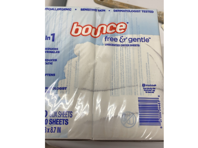 Bounce 4 In 1 Unscented Dryer Sheets, Free & Gentle, 320 Sheets