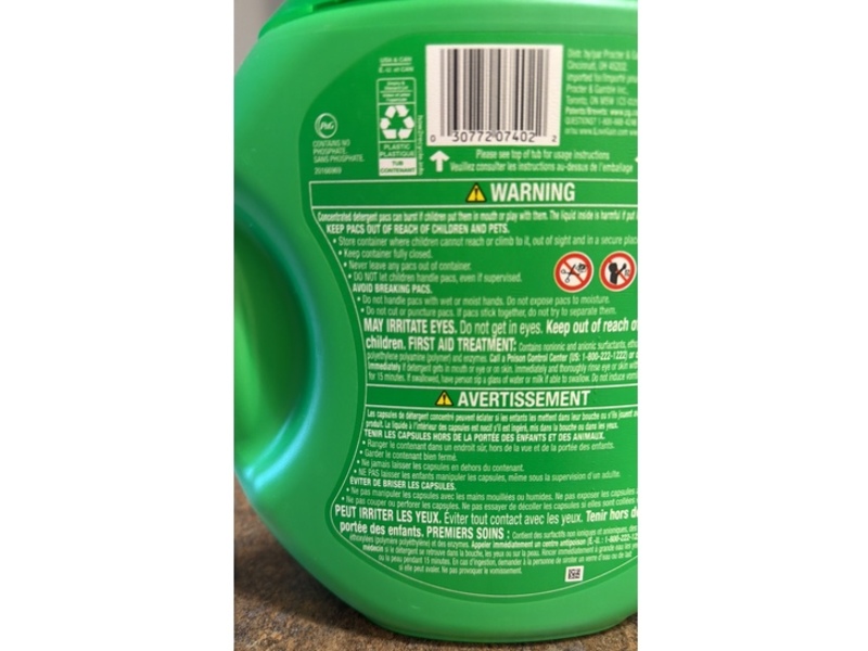 Gain +Ultra OXI Liquid Washing Detergent Pacs, Waterfall Delight, 40 oz/1.16 kg, 60 Count