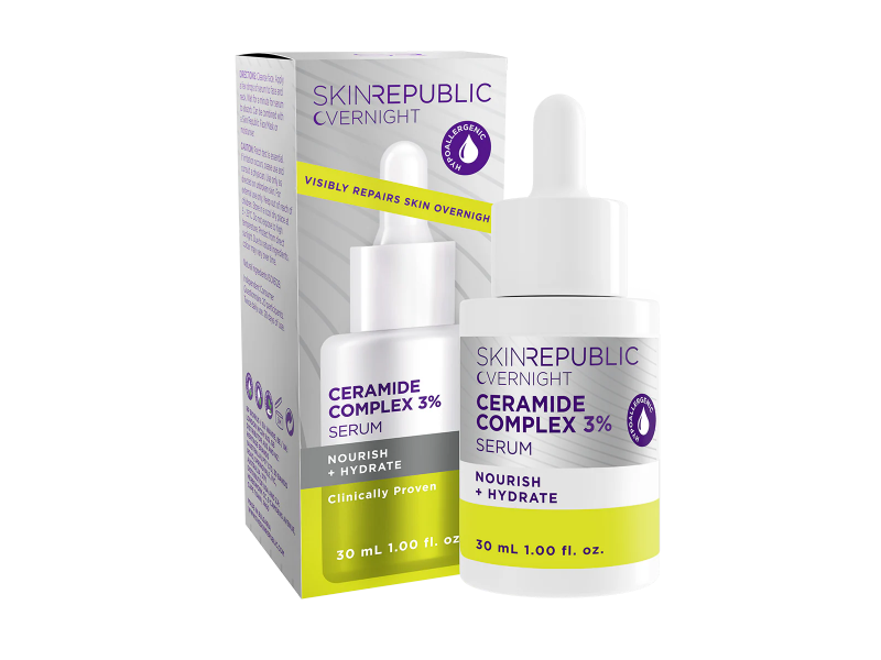 Skin Republic Overnight Serum, Creamide Complex 3%, 1 fl oz/30 mL