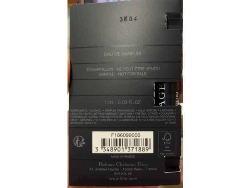 Dior Sauvage Eau de Parfum, 0.03 fl oz/1 mL Ingredients and Reviews