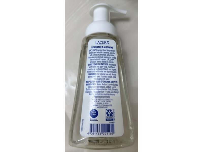 Lacura Foaming Hand Soap, Lemonade & Sunshine, 10.14 fl oz/300 mL