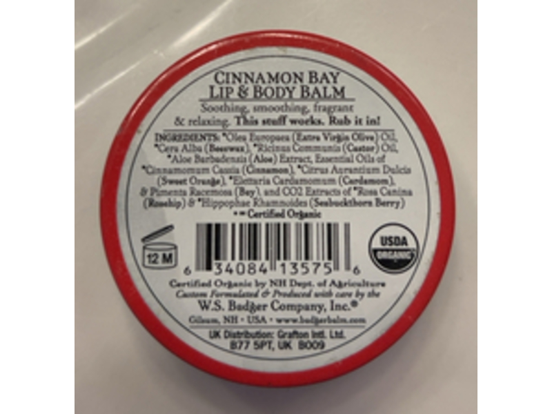 Badger Lip & Body Balm, Cinnamon Bay, 0.75 oz