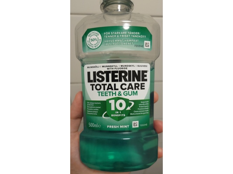 Listerine Total Care Teeth & Gum Mouthwash, Fresh Mint, 500 mL