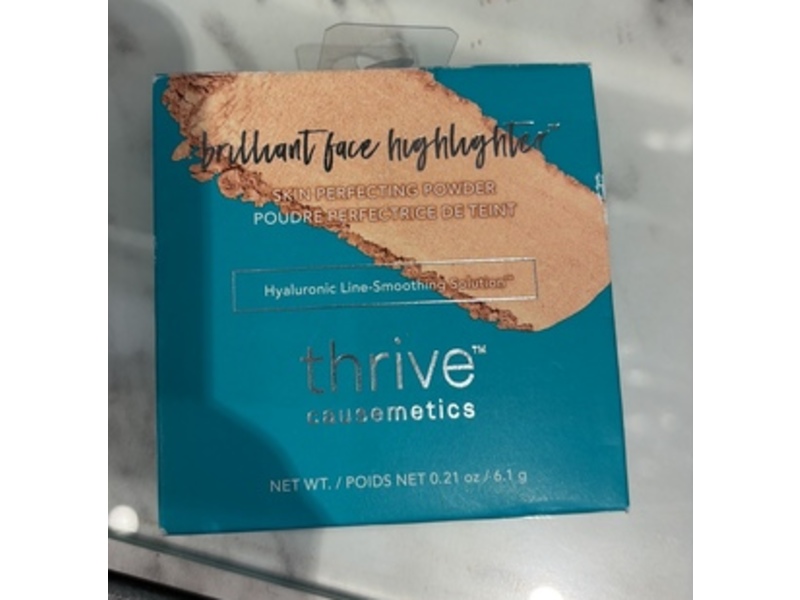 Thrive Causemetics Brilliant Face Highlighter Skin Perfecting Powder, Champagne Gold, 0.21 oz/6.1 g