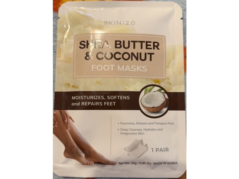 Skin 2.0 Foot Masks, Shea Butter & Coconut, 0.85 oz/24 g, 3 Pair