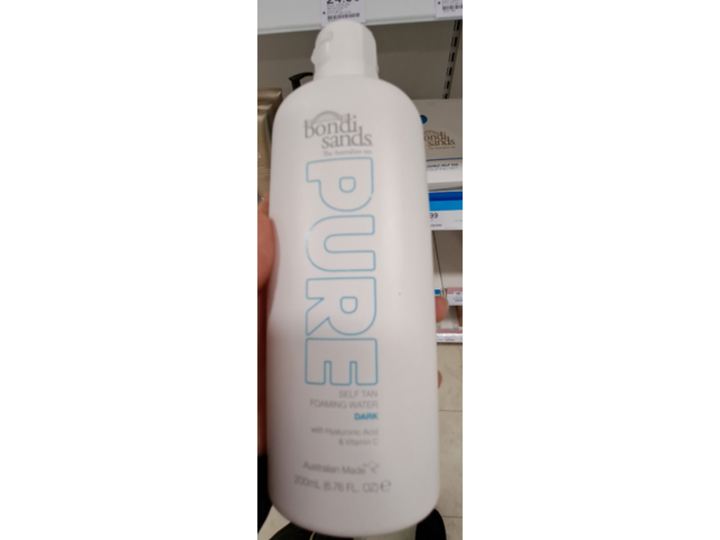 Bondi Sands Pure Self Tan Foaming Water, Dark, 6.67 fl oz/200 mL