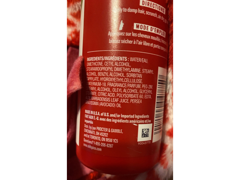 Old Spice Wavy Curly Leave-In Conditioner, Aloe & Avocado Oil, 8.5 fl oz/252 mL