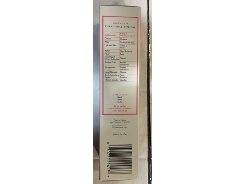 Native Toothpaste, Fruit Smoothie, 4.1 oz/116 g