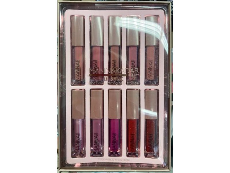 Mannakadar Beauty Lip Sync Deluxe Priming Gloss Stain Set, 10 Count