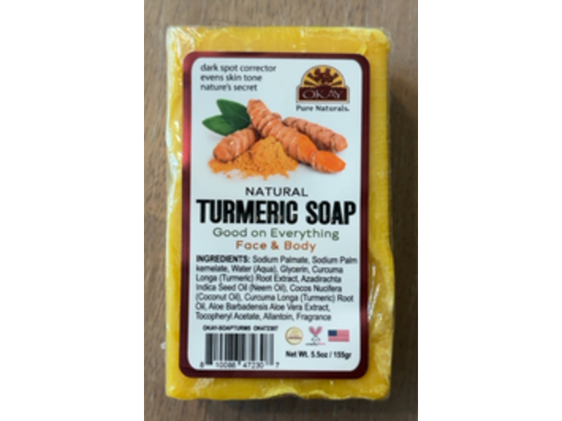 Okay Pure Naturals Natural Turmeric Soap, 5.5 oz/155 g
