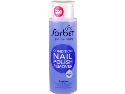 Clicks Sorbet Condition Nail Polish Remover, Acetone Lavender Oil, 250 mL