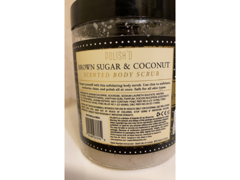 Polish'D Body Scrub, Brown Sugar & Coconut, 28 oz/800 g